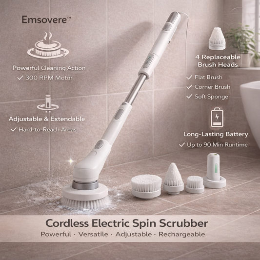 𝑬𝒎𝒔𝒐𝒗𝒆𝒓𝒆™ Kinetic-Spin Pro: The Ultimate Cordless Deep-Cleaning System